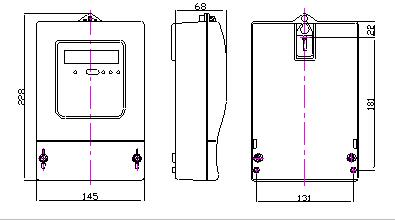 DTZ9898-W1三相電子式有功電能表安裝尺寸圖